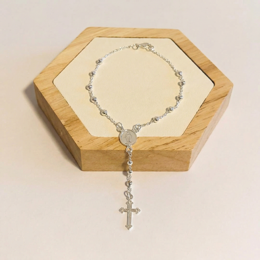 Pulsera Rosario en plata 925