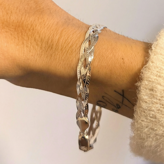 Pulsera entrelazadas en plata 925