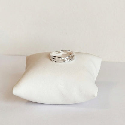 Anillo entrelazado en plata 925 semi ajustable (abierto atrás)
