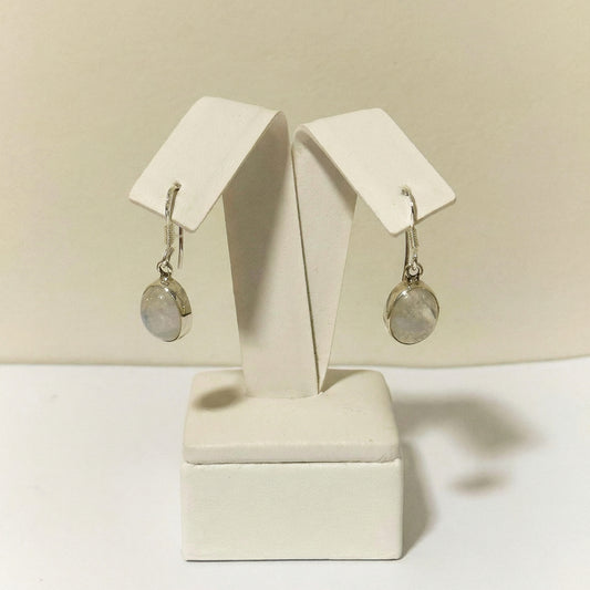 Caravanas en plata 925 con piedra de luna