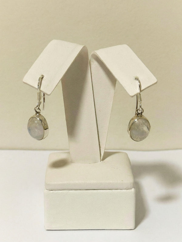 Caravanas en plata 925 con piedra de luna